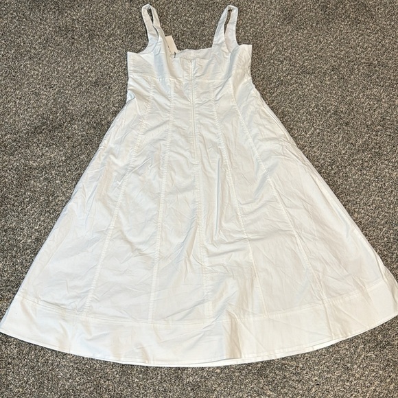 NWT! Banana Republic White Natalia Square-Neck Midi Dress - Size 14♟️ - Picture 9 of 9